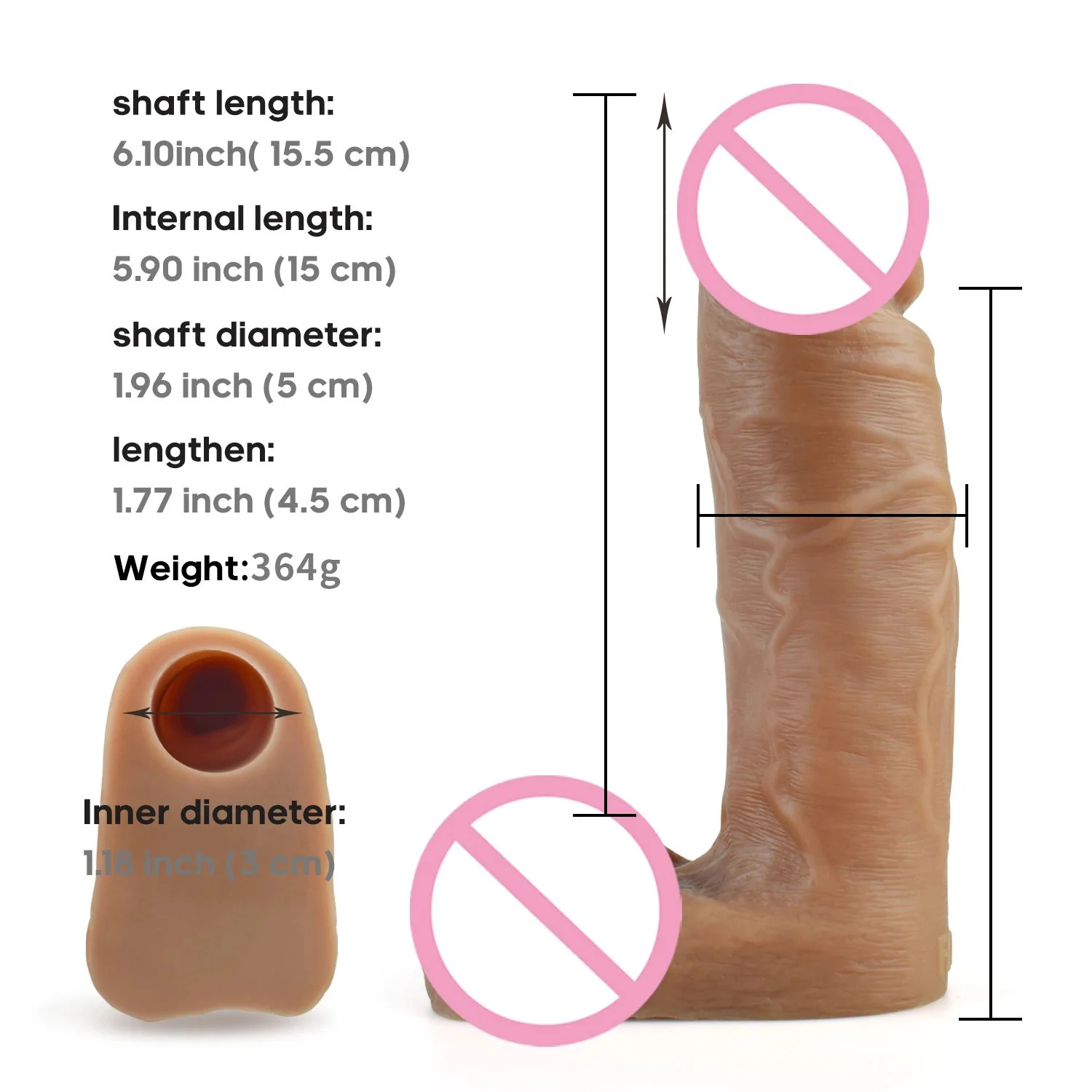 Strap on Penis Sleeve Enlargement Adults Male Sex Toys for Men Ejaculation Extender Reusable Condom