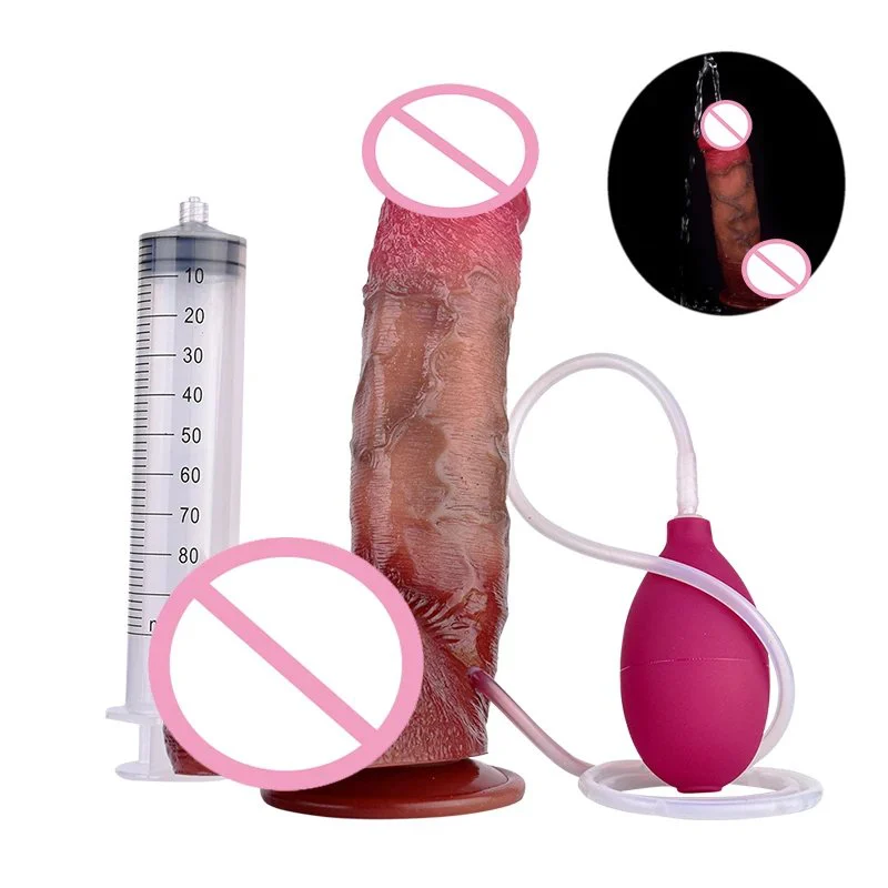 9 Inches Realistic Dildo Silicone Strap on Ejaculation Sex Toys for Women Skin Touch Squirting Penis Female Masturbator