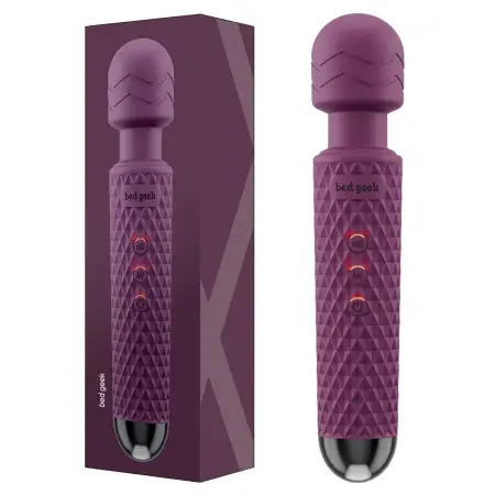Cordless Personal Massage Wand Waterproof USB Rechargeable Skin-Soft Silicone 20 Vibration Patterns 8 Speed Settings