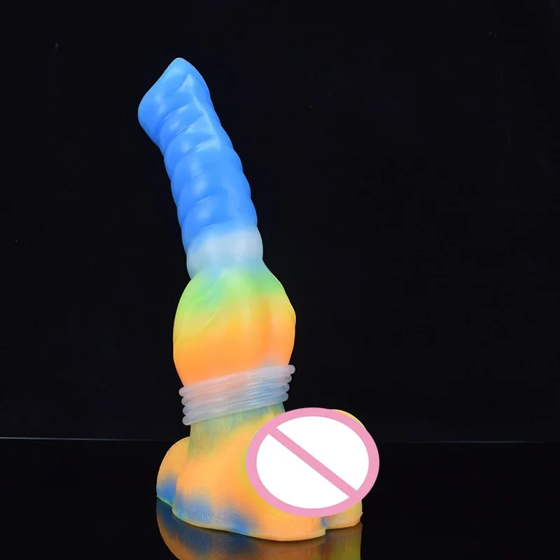 10.24 Inch Big Animal Wolf Vibrating Sex to Toy Colorful Skin Penis Silicone Dildo for Women Sex Big Anal Butt Plug