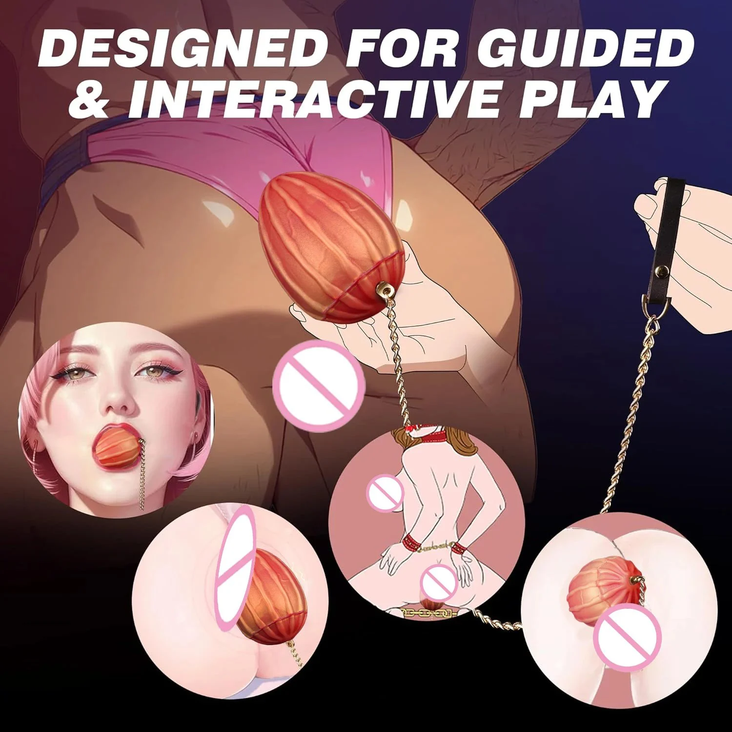 Large Dragon Egg Butt Plug Long Chain Fantasy Monster Prostate Anal Dilator Stretcher Trainer 100% Waterproof Eco-Friendly Plug