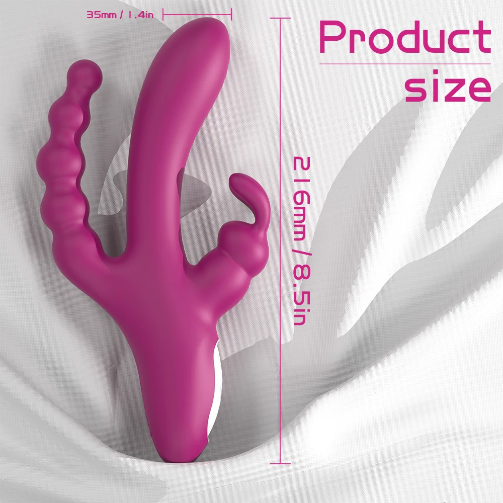 Medical Silicone+ABS 9-frequency Vibration G-spot and Anus Stimulus Rabbit Vibrators