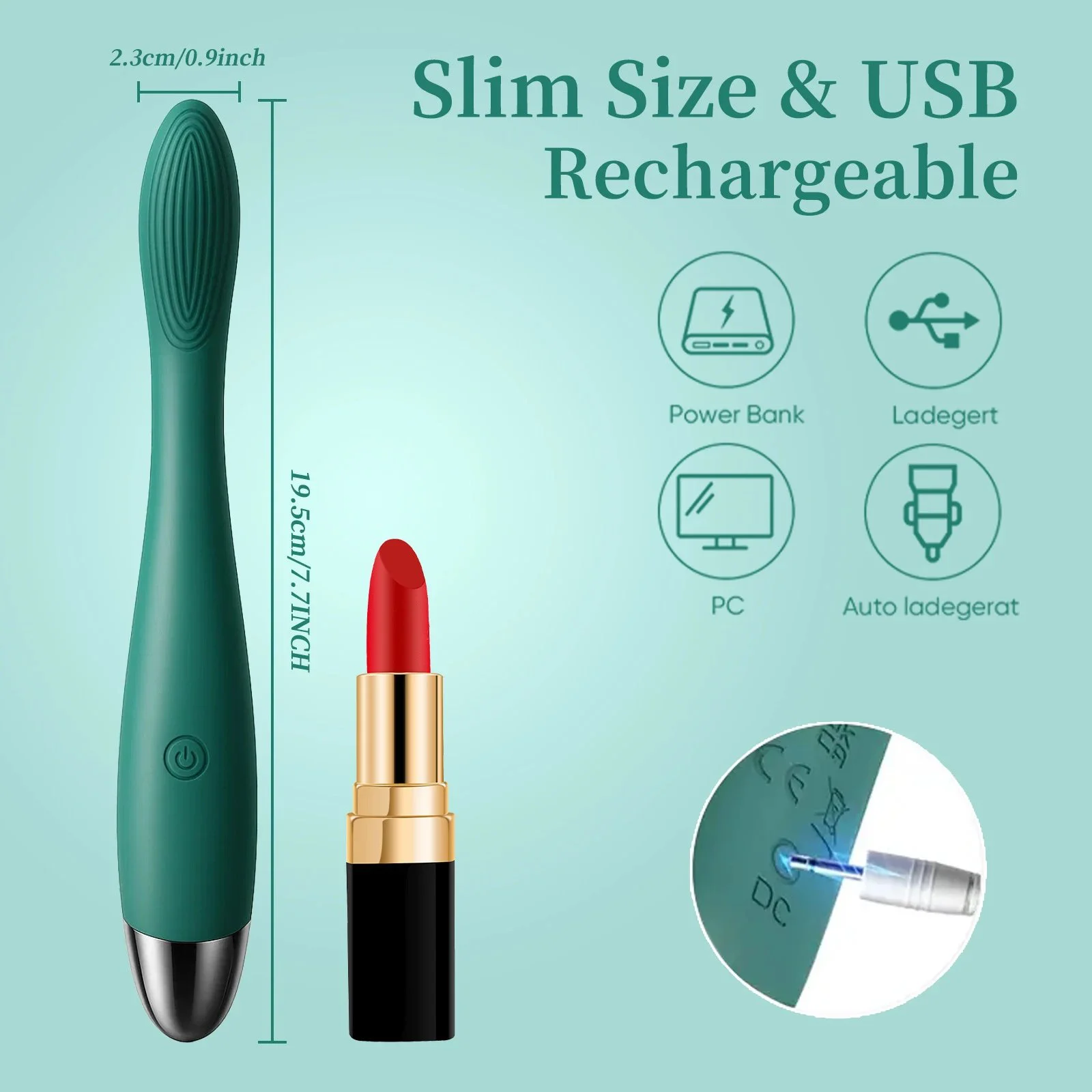 Gelance G Spot Vibrator for Women 10 Vibrating Modes Clitoral Nipple Stimulator USB Rechargeable 100% Waterproof Latex Material