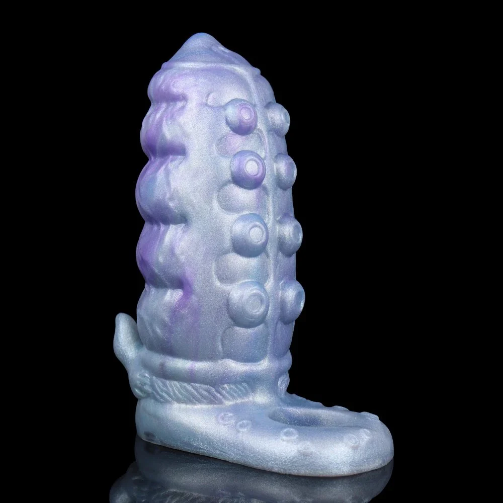 Penis Sleeve With Sucker Realistic Animal Rubber Multi Functional Dildo Enhancer Delay Ejaculation Extender Reusable