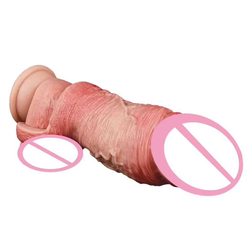 Soft Silicone Penis Enlargement Sleeve Realistic Dildo Simulation Sex Male Penis Enlargement Couple Sex Toy
