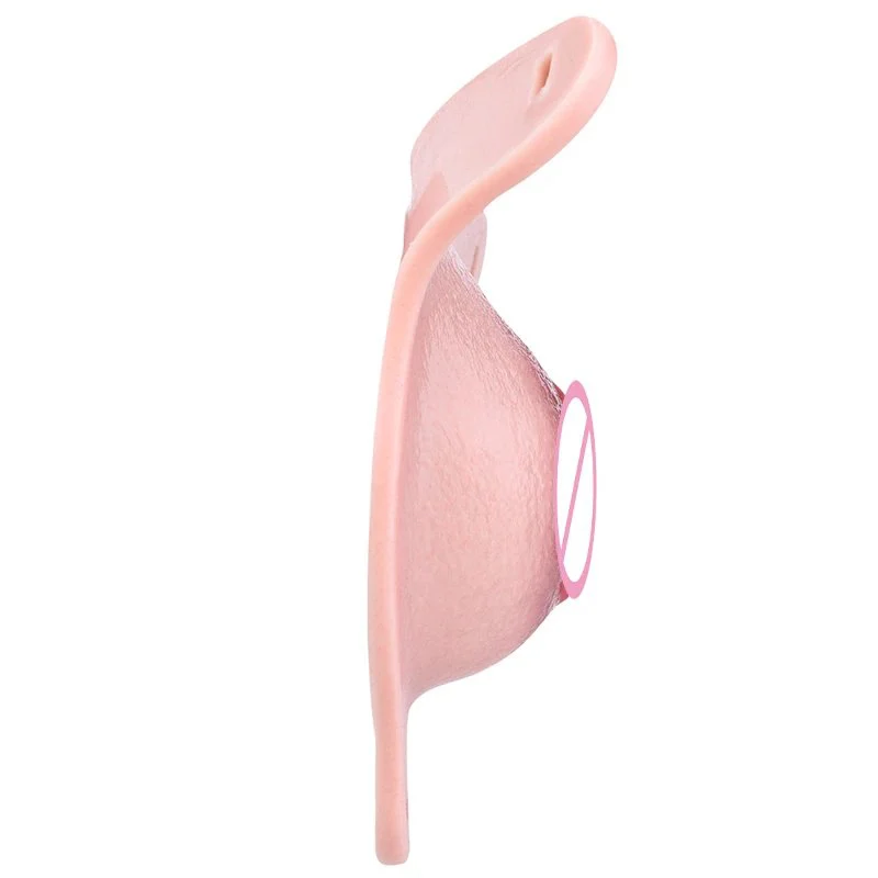 Strap on Silicone Simulated Vagina Chastity Cock Cage SM Sissy Fetish Sex Toy Wearable Hollow Penis Sheath for Men and Gay