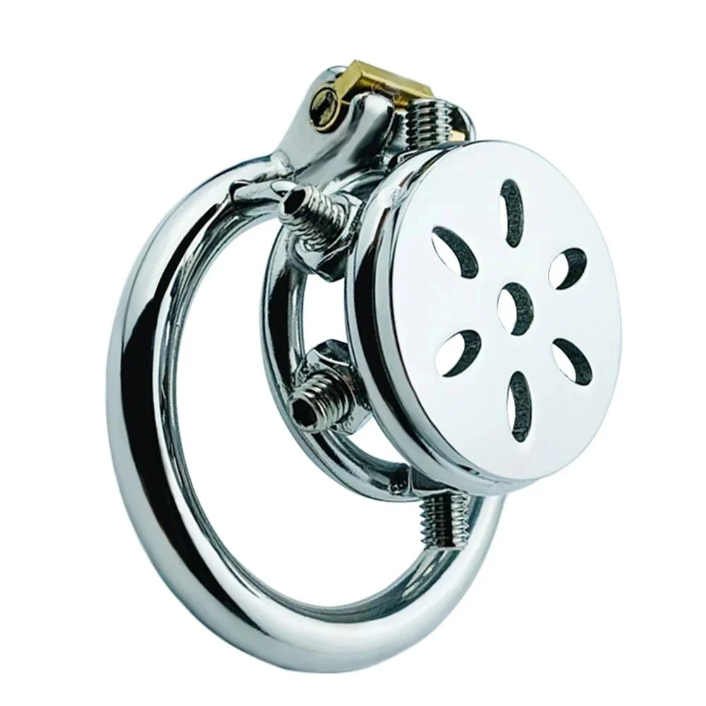Super Hot Male Painful Chastity Devices Flat Short Chastity Cage Stainless Penis Ring