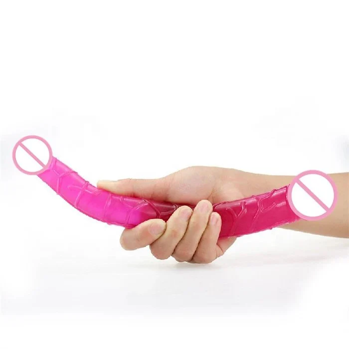 12 Inch Realistic Double-Head Lesbian Dildo Vibrator Soft TPE and Liquid Silicone Sex Toy