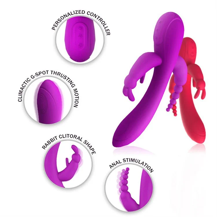 Sex Toys for Women 12 Vibe Rechargeable Clitoris Stimulator Triple Heads Rabbit Anal Beads Vibrator