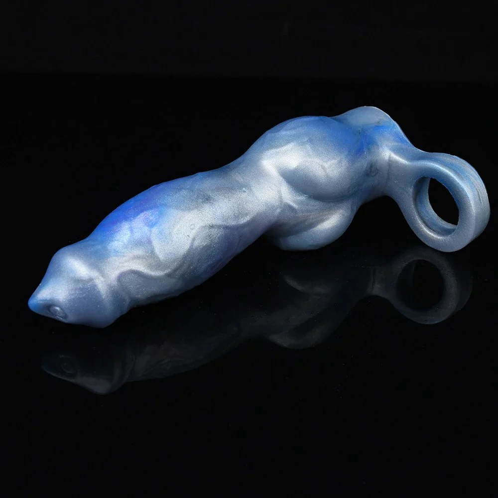 Penis Sheath Dog Dildo Shape With Anti-Off Ring 7cm Big Knot Enlargement Silicone Dick Cover Sex Toys for Couples