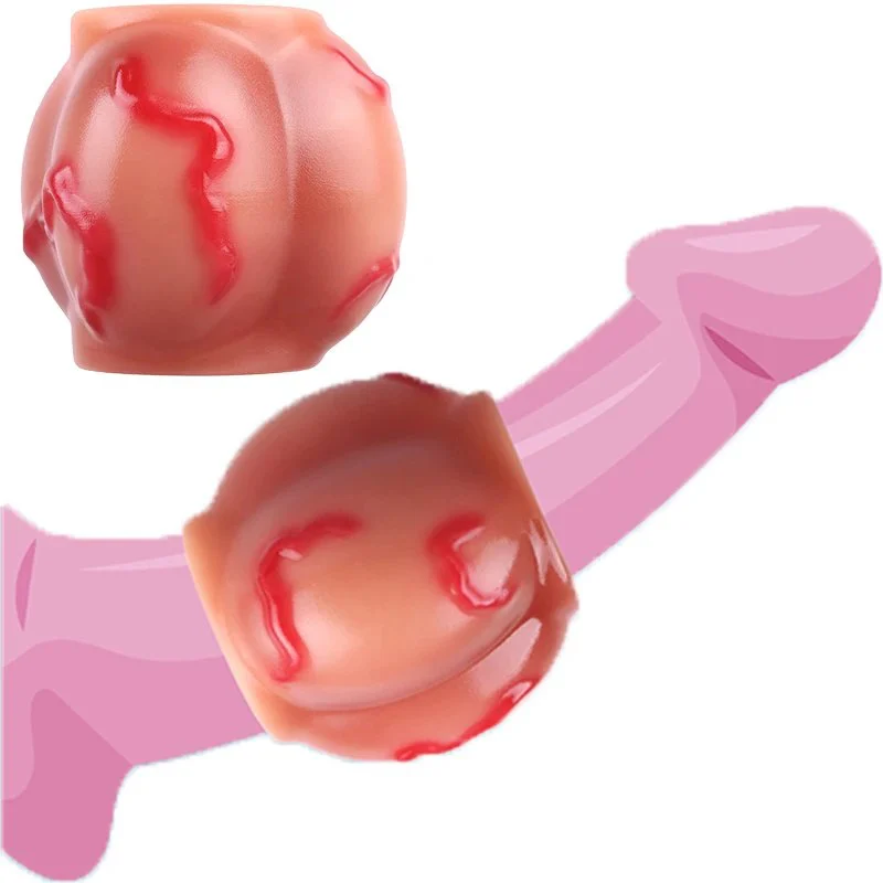 Thick Penis Sleeve Dildo Enlargers, Big Knot Silicone Penis Sleeve Enlargement Dildo Grith Extender Ejaculation Delay for Men