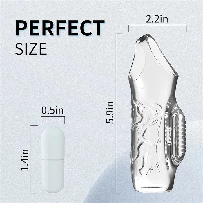 Transparent Vibrating Penis Sleeve Sex Toy for Male Delay Time Sexual Pleasure