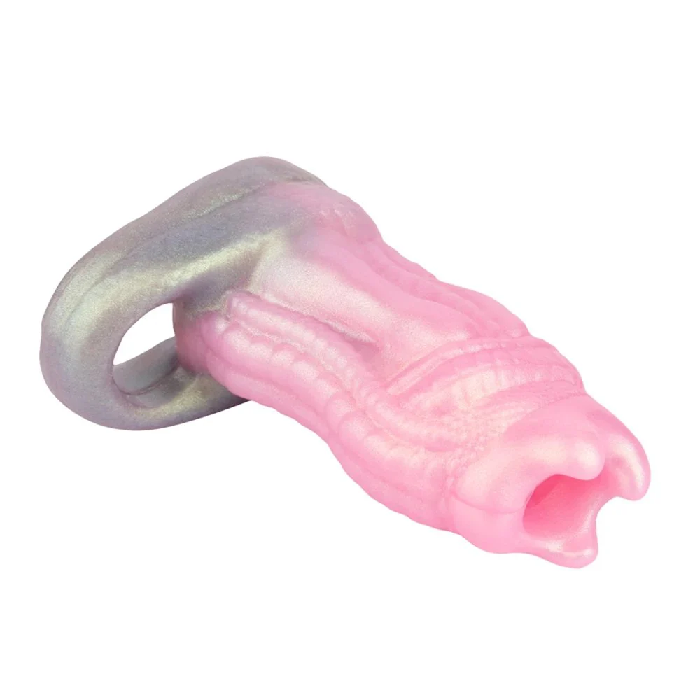 Penis Closed-End Sleeve Fantasy Huge Penis Polarized JiuLing Series Soft Silicone Penis Enlargement Condom Couples Sex Toys