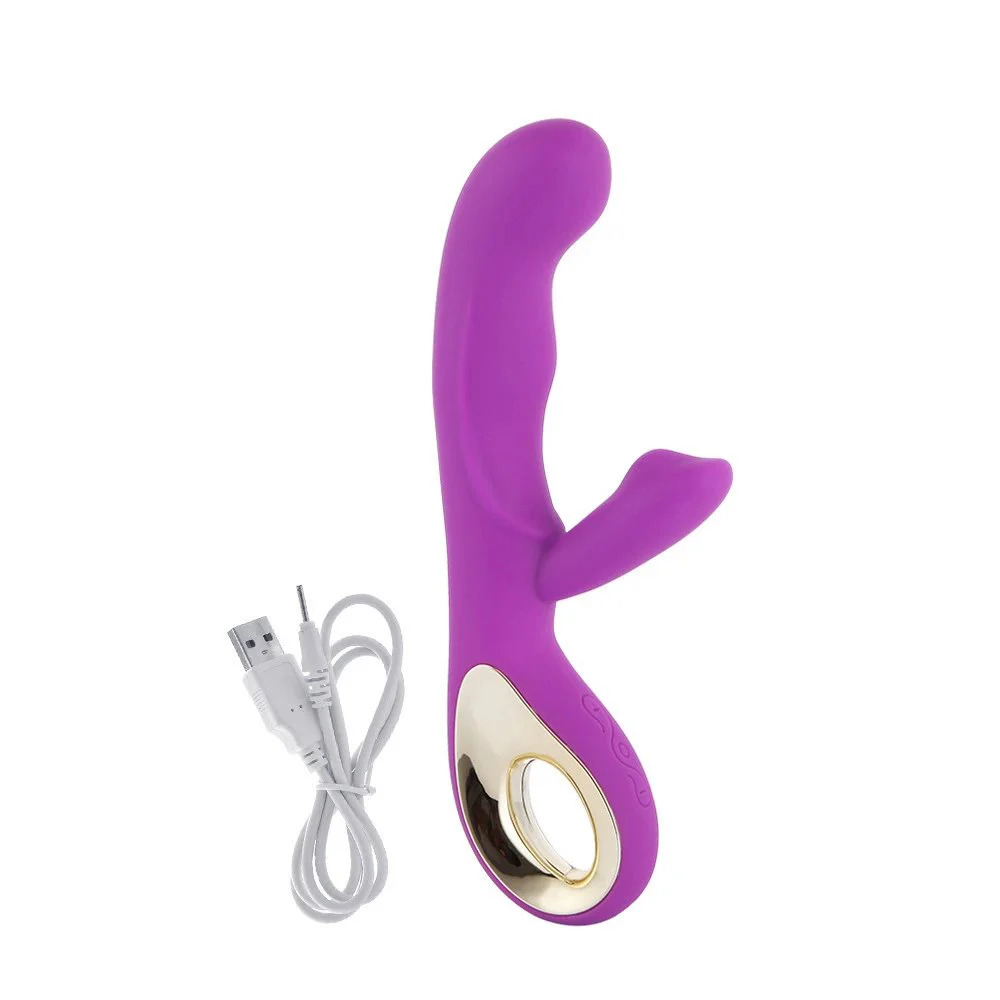 Gelance Female Double-headed AV Stick Dildo Masturbation Device with Latex Cover and 10 Frequencies G-spot Vibrator
