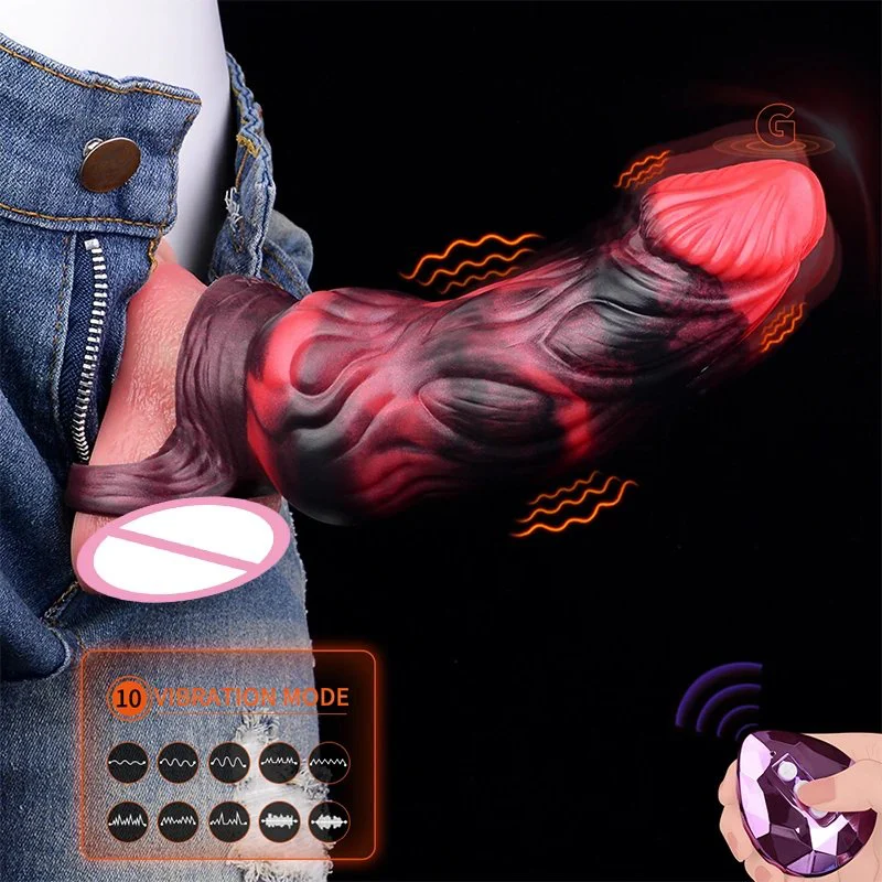 Monster Penis Sleeve Vibrating Penis Extender Sex Toys for Men Vibrator Realistic Penis Enlarger Couples Girth Enhancer