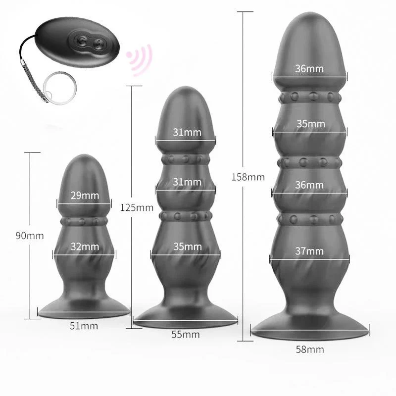 Male Masturbator Silicone Inflatable Anal Plug Prostata Massager Tail Vibrator for Men