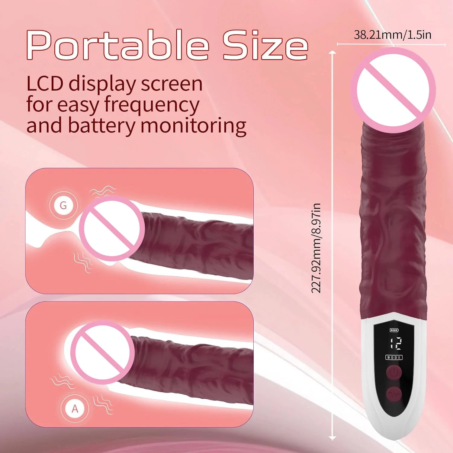 Gelance LCD Screen Vibrator 12 Vibration Modes Dildo Sex Toys for Woman Adult Toys Dildo Vibrator for Women