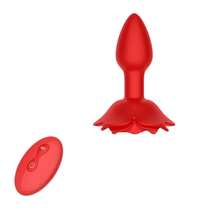 Male Remote Control Rose Anal Vibrator Vibrating Anal Plug Men Anal Vibrator