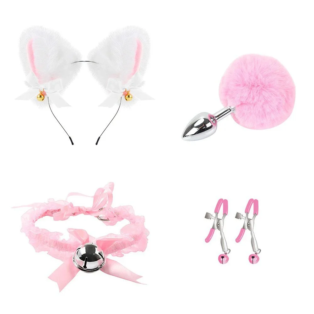 Sex Set Sexy Cat Female Sex Products Neck Rings Milk Clips Fun Toys
