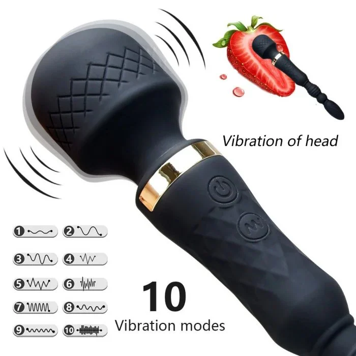 New Design Flexible Wand Vibrators Massage Sex Toys with Anal Bead Stimulator
