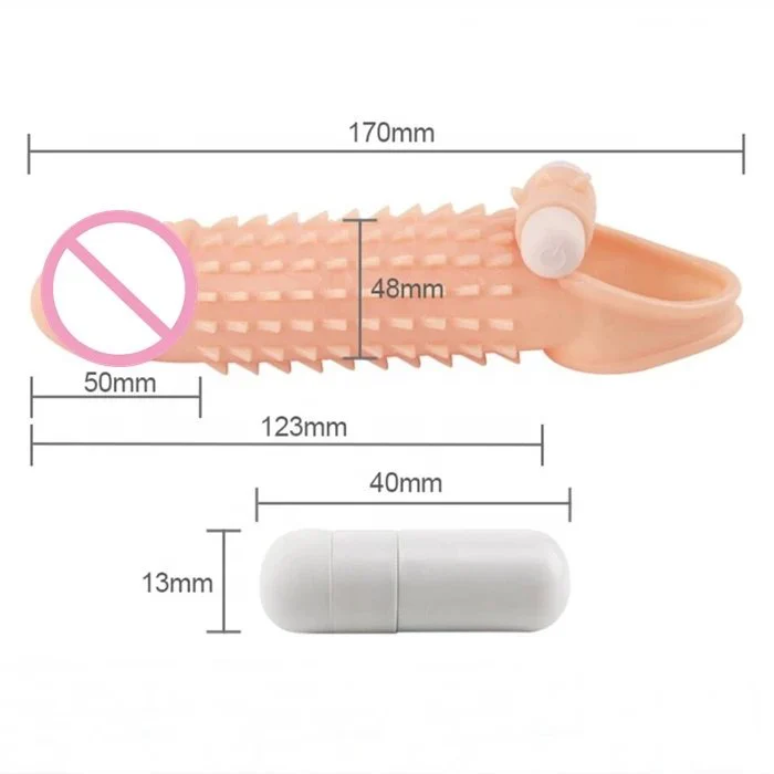 Men Cock Enlarger Reusable Realistic Vibrating Penis Condom Extension Sex Usage