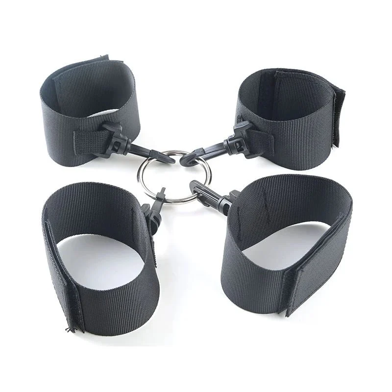 Adult Sex Black Ribbon Easy Hand and Foot Cuff Female Binding and Restraint Equipment