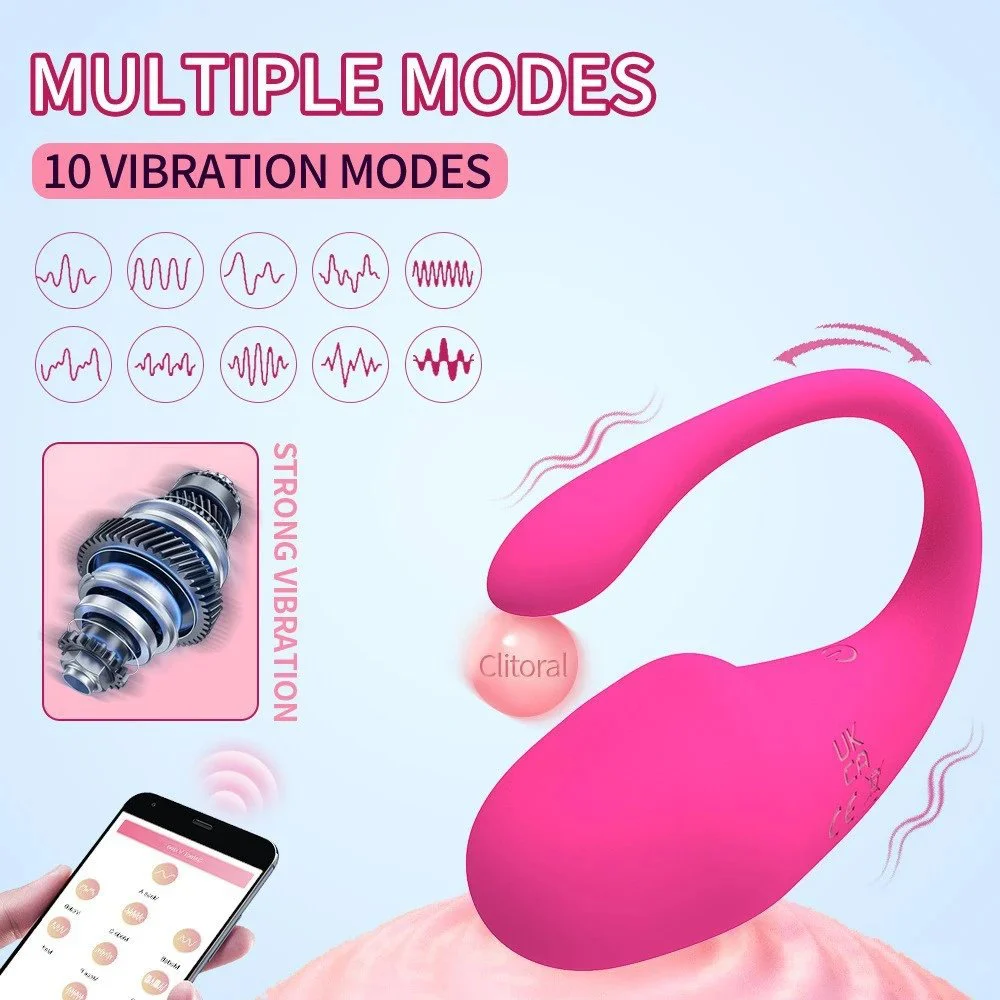New USB Charging Strong Frequency Female Vibration APP Remote Control Female Egg Vibrator Adult Sex Machine for Women
