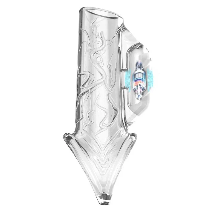 Transparent Vibrating Penis Sleeve Sex Toy for Male Delay Time Sexual Pleasure