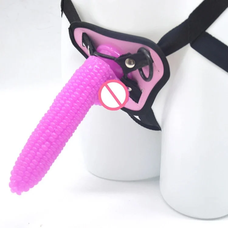 19cm Corn Shape Dildo Anal Plug Lesbian Sex Toy Penis with Belt Sex Toy Strap on Dildo Pants for Lesbian