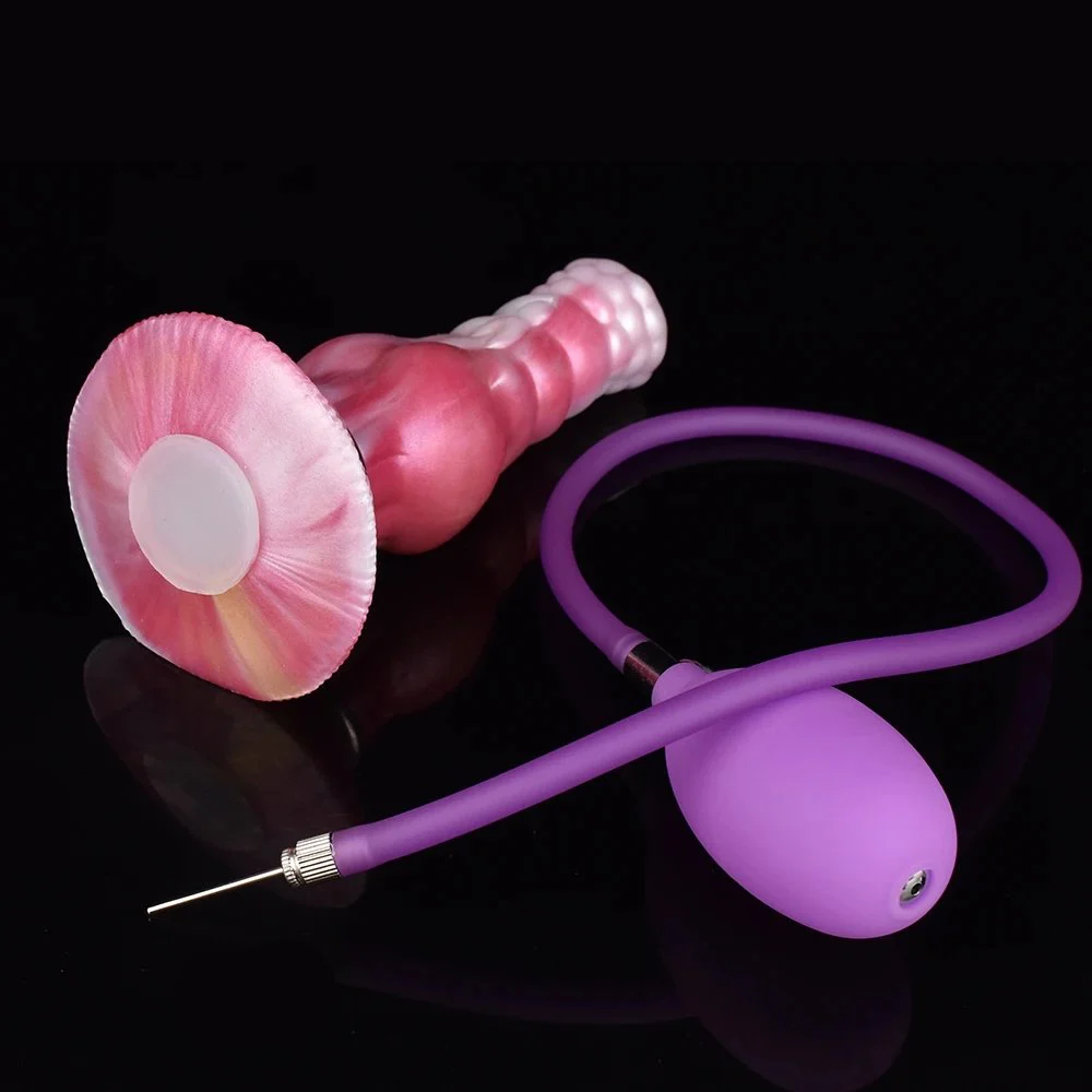 Net Weight 279g Gory Color Silicone Inflatable Dog Dildo Adult Inflatable Anal Plug Sex Toys
