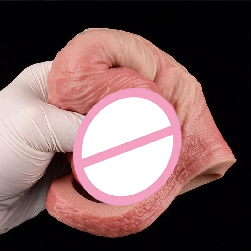 S M L XL Silicone Realistic Male Penis Enlarge Sleeve With Anti-drop Soft Hollow Dildo Sex Toys For Men Delay Ejaculation