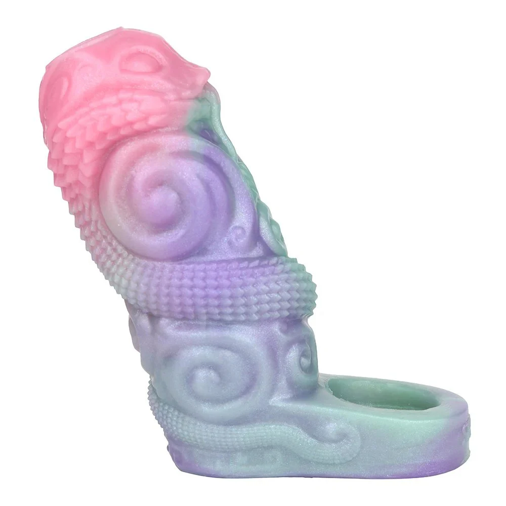 Monster Penis Sleeve Extender Sex Toys for Men Reusable Liquid Silicone Cock Sleeve Extension with Cock Ring Male Sex Toy