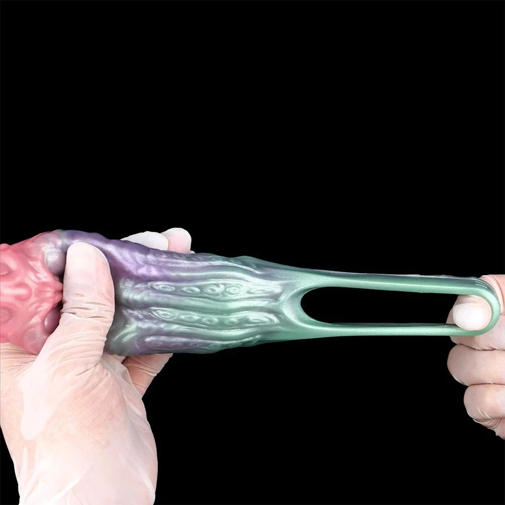 Male Sex Toy Reusable Penis Sleeve Cock Enlarger, Silicone Open-Ended Penis Extender Realistic Texture with Cock Ring Sex