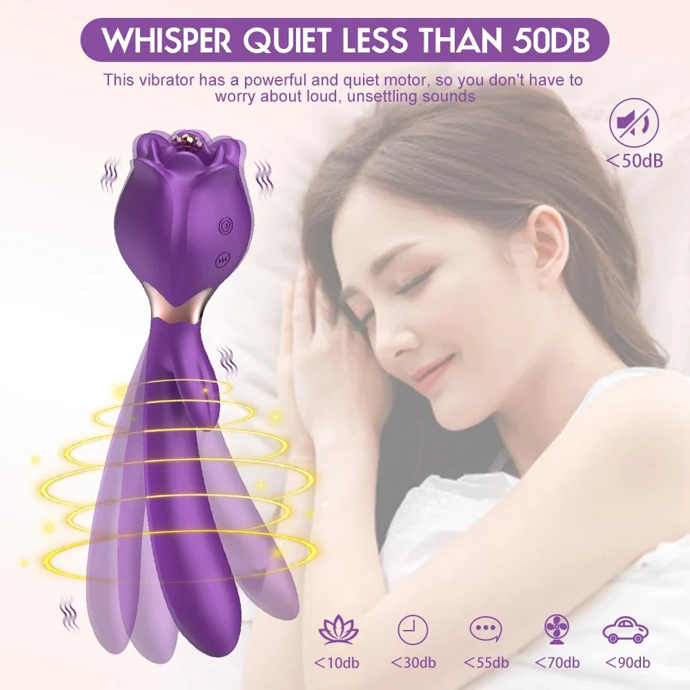 Pink Flower Vibrator Red Rose Shaped Sex Toy Sucker for Women Adult's Sucking Rose Vibrating Toy