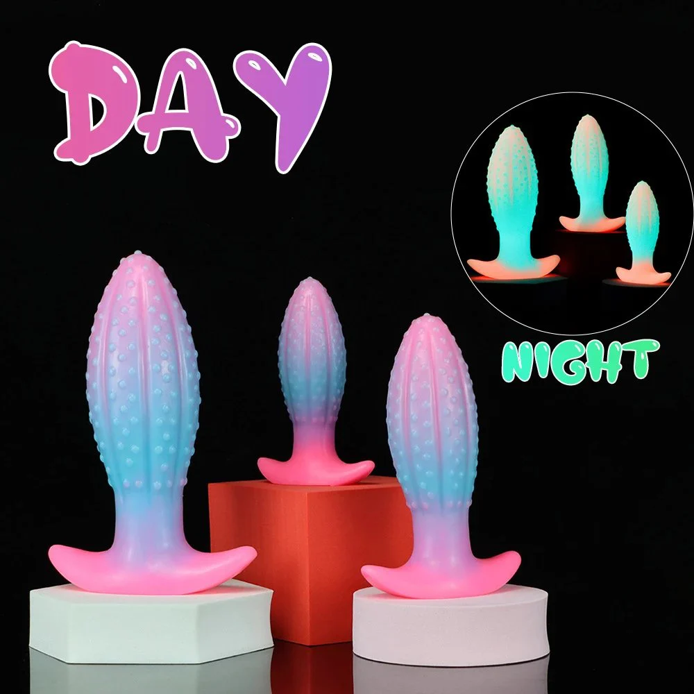 Mixed Color Pineapple Anal Plug Luminous Silicone Plug Liquid Silicone Dildo Anal Plug for Female