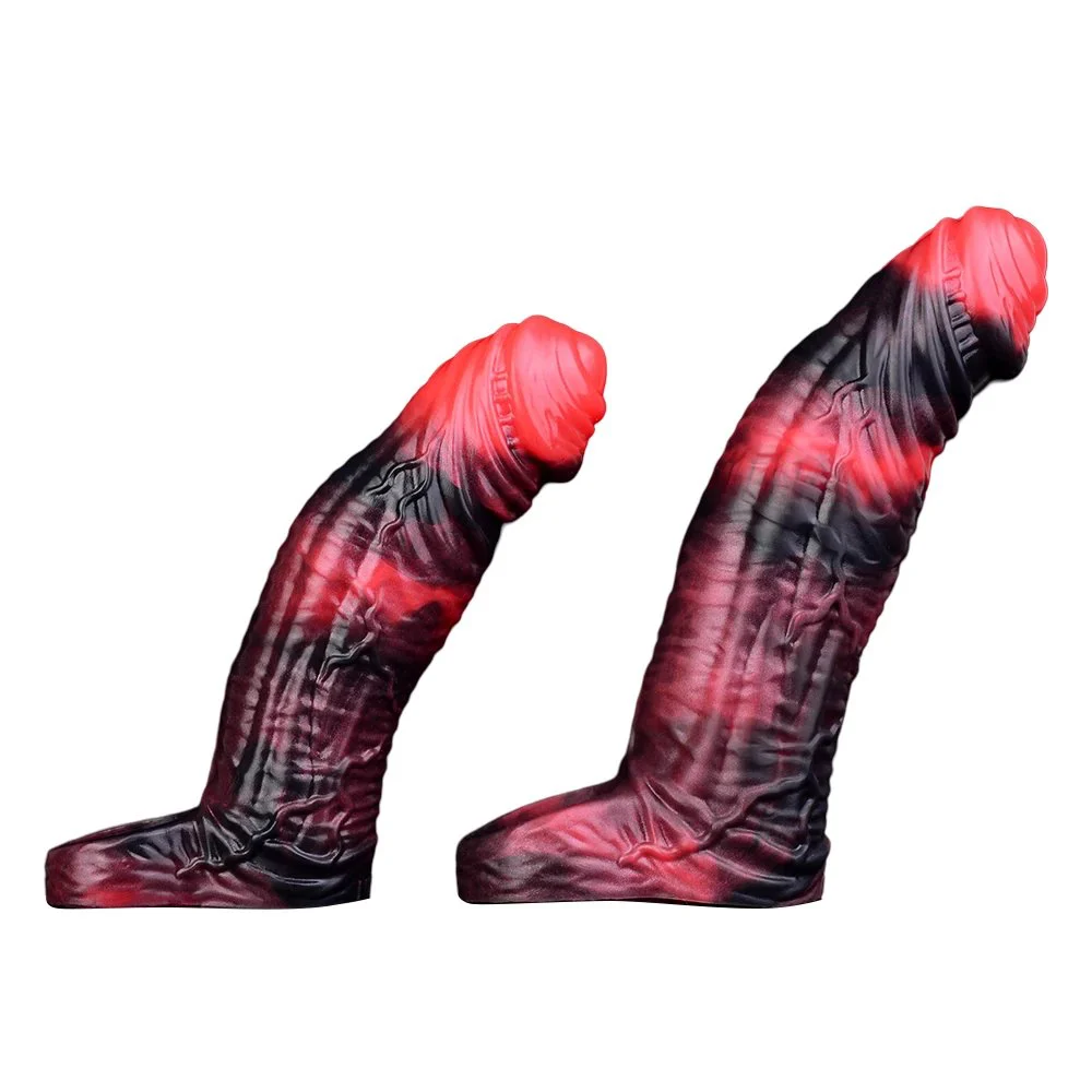 Vibration Control Penis Sleeve Fantasy Black Dragon Monster Dildo Hollow Male Penis Extender Sex Toys