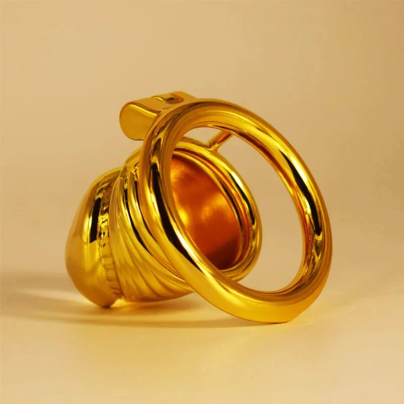 Total High 68mm 304 Stainless Steel Gold Plated Sex Product Adult Man Sex Toy Chastity Device for Male Penis