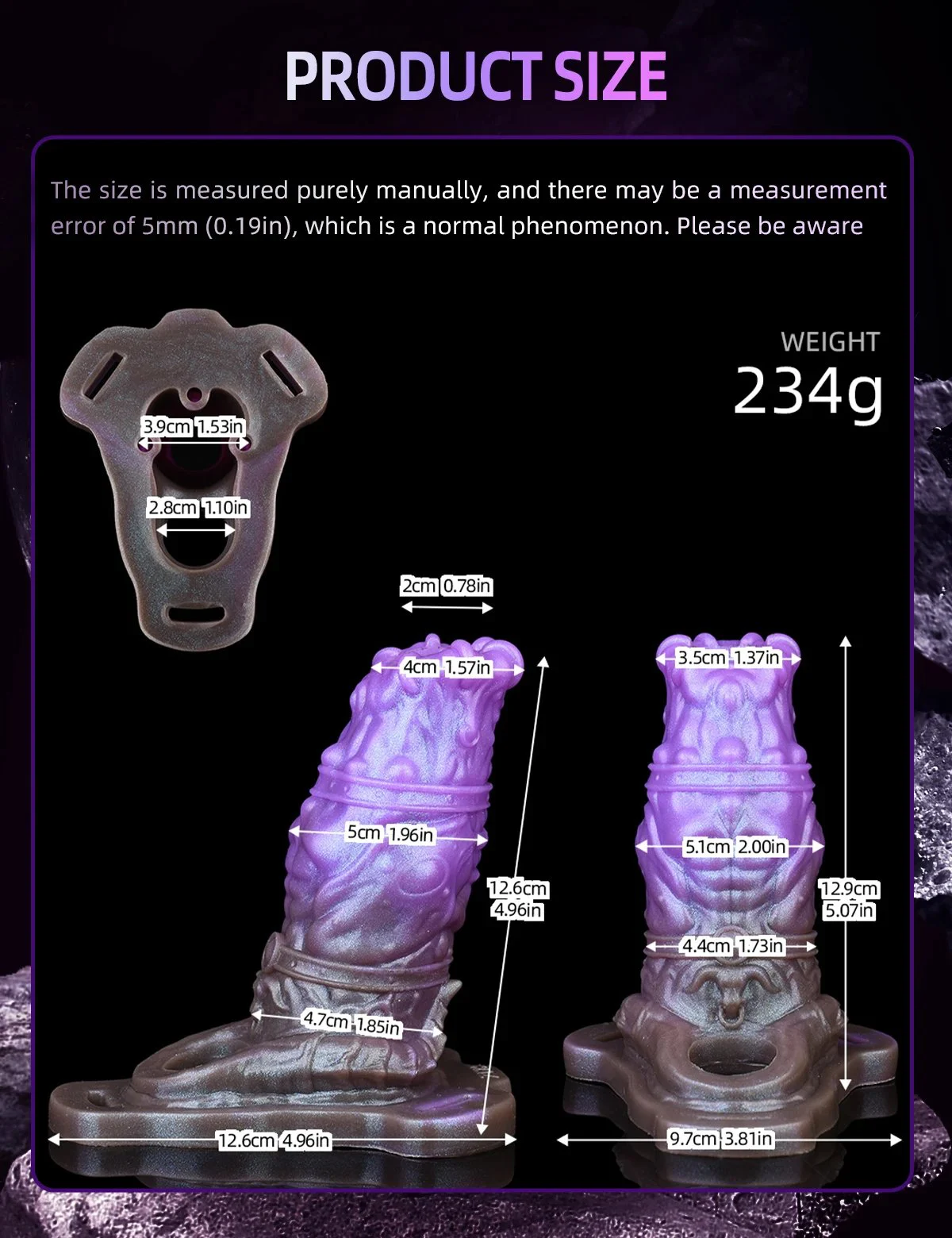 Monster Penis Sleeve Realistic Cock Ring Silicone Wearable Adult Sex Toy for Men and Couple,Fantasy Cock Extender Sleeve