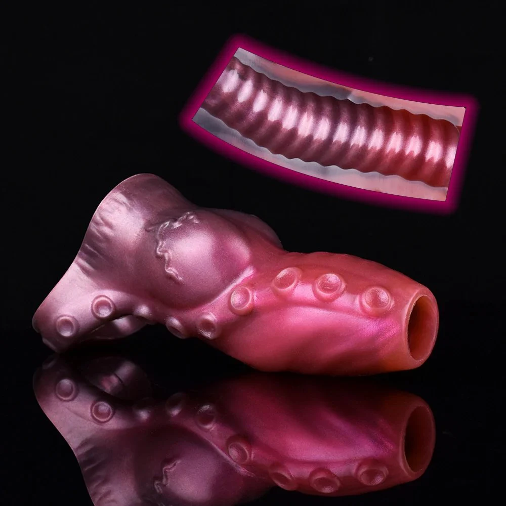 Multi Functional Dildo Girth Enhancer Silicone Penis Sleeve Cover Penis Ring Delay Ejaculation Extender Reusable