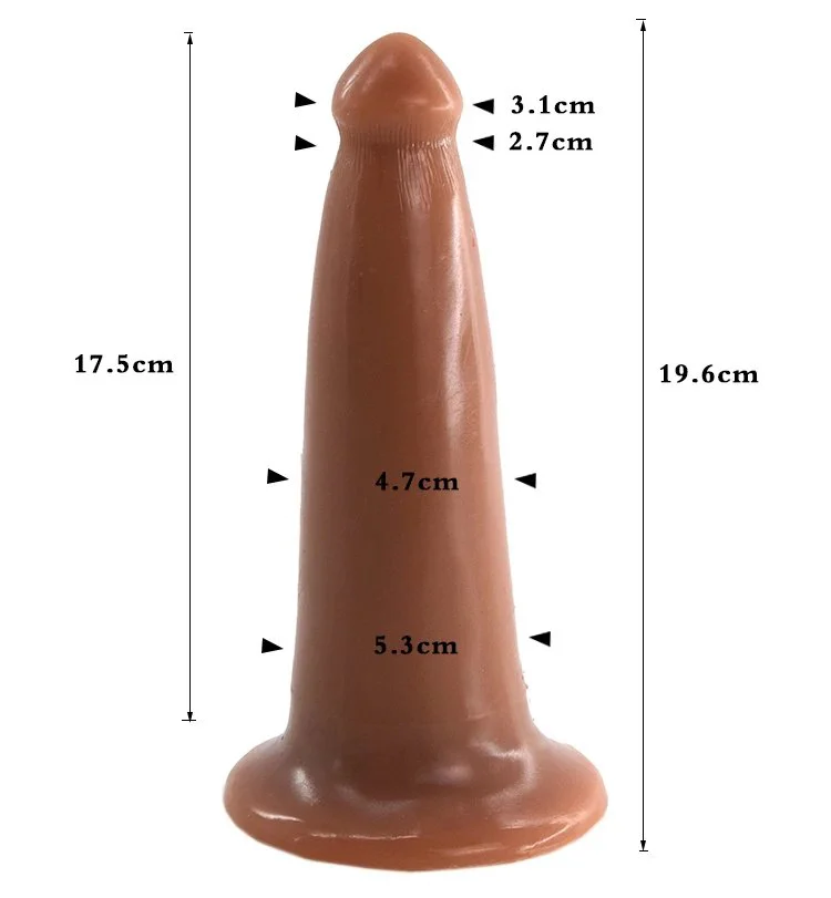 19.6cm Dual Layer Silicone Dildo Realistic Sex Toys Strap on Dildos for Women with Suction Cup