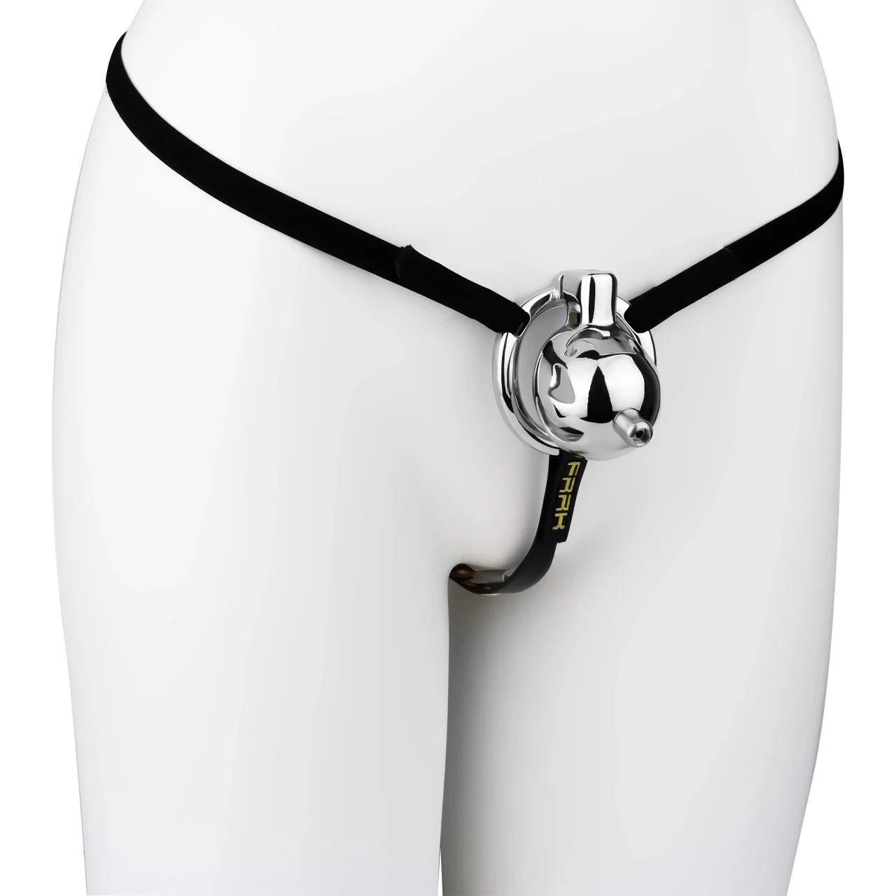 Wearable Male Chastity Device with Catheter Port Steel Construction Suitable for BDSM Male Restraint Convenient to Adult Toy