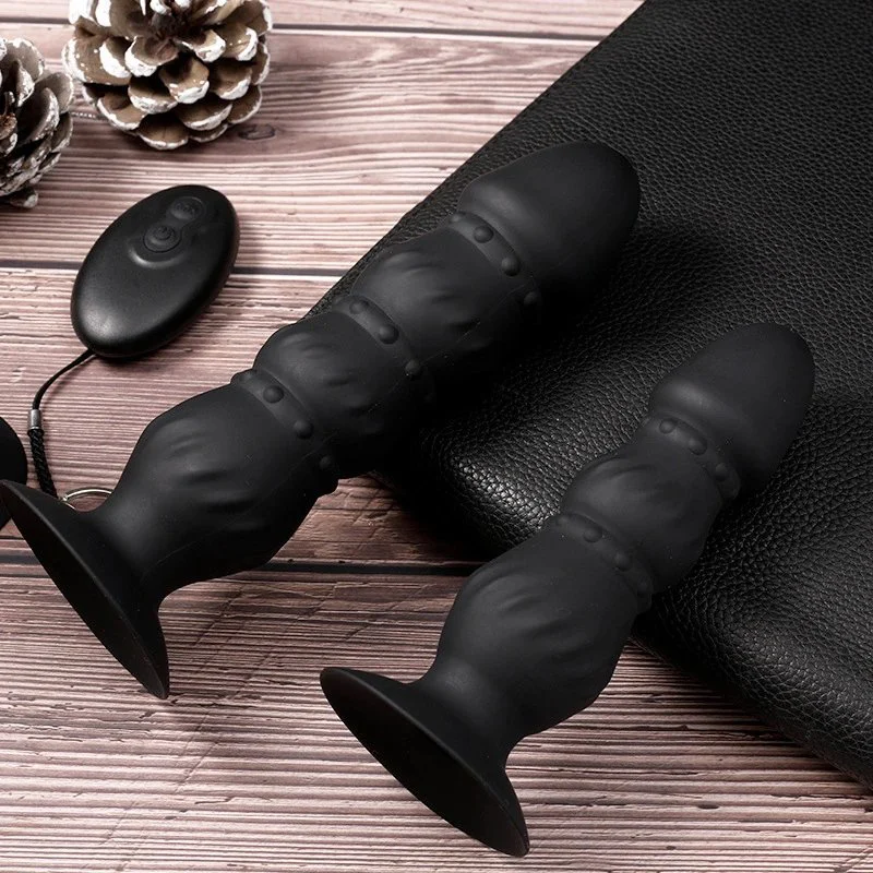 Male Masturbator Silicone Inflatable Anal Plug Prostata Massager Tail Vibrator for Men