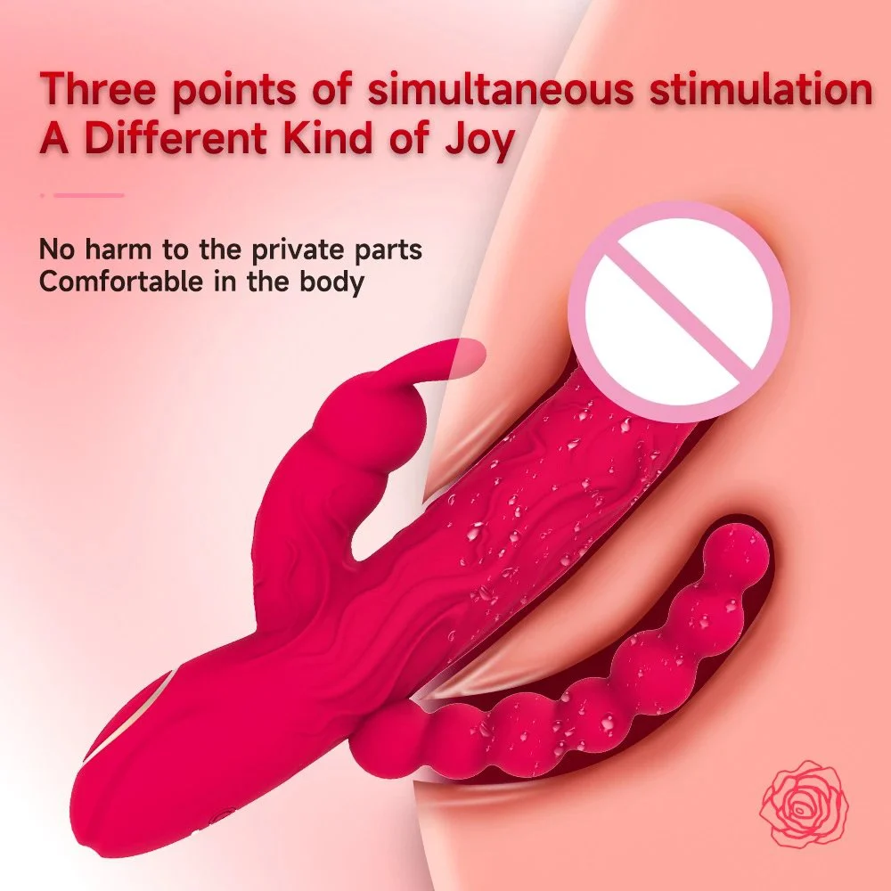 Clitoral Stimulation 10 Frequency Vibration Mode Anal Bead Massager G-spot Simulation Penis Rabbit Vibrator