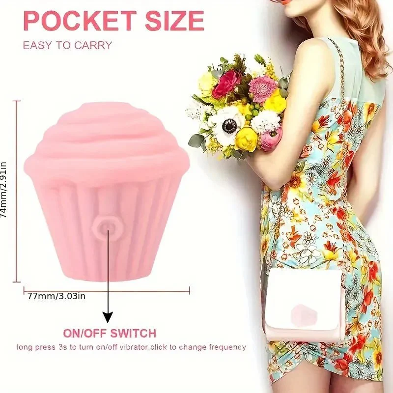 Ice Cream Sucking Cake Vibrating for Clitoral and Anal Stimulation Nipple Sucking Couples' Sex Toy ABS+Silicone IPX7 Waterproof
