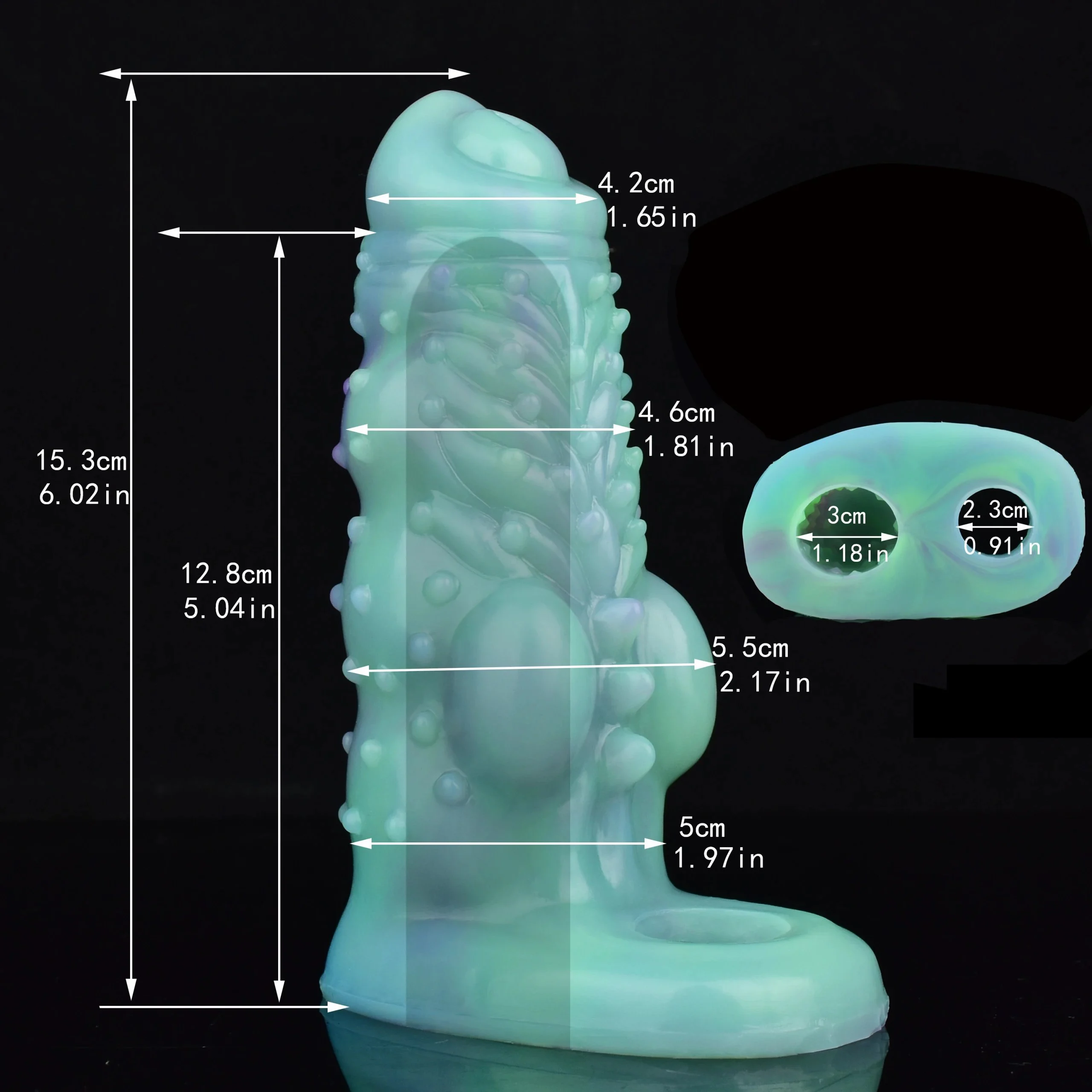 Silicone Cock Sleeves Extension Penis Extender Big Dildo Sleeves Hollow Dildos with Orgsm Stimulation for Men