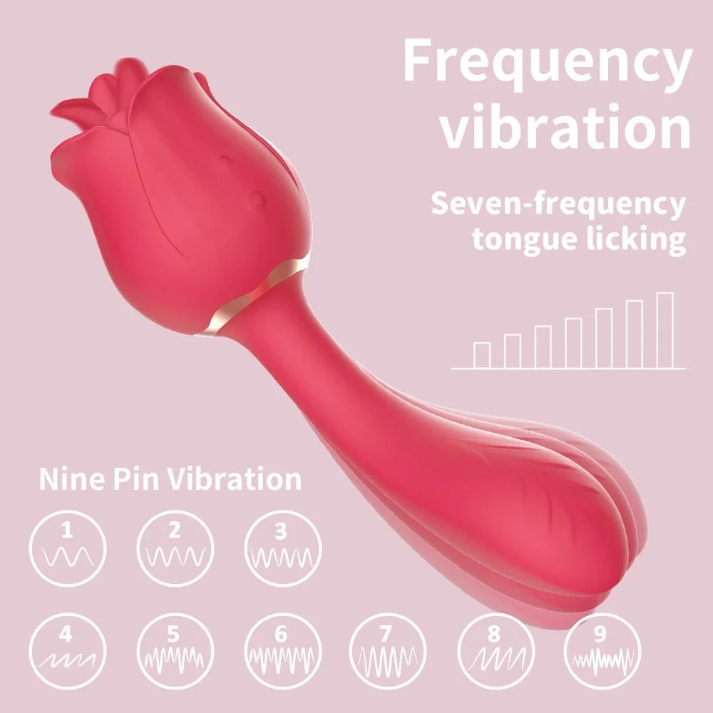 G Spot Sex Shop Red Rose Vibrator Massage Clitoral Licking Tongue Vibrator for Women