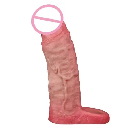 Silicone Penis Sleeve for Men - Realistic Veins and Flesh Color, Effective Lengthening and Thickening Design
