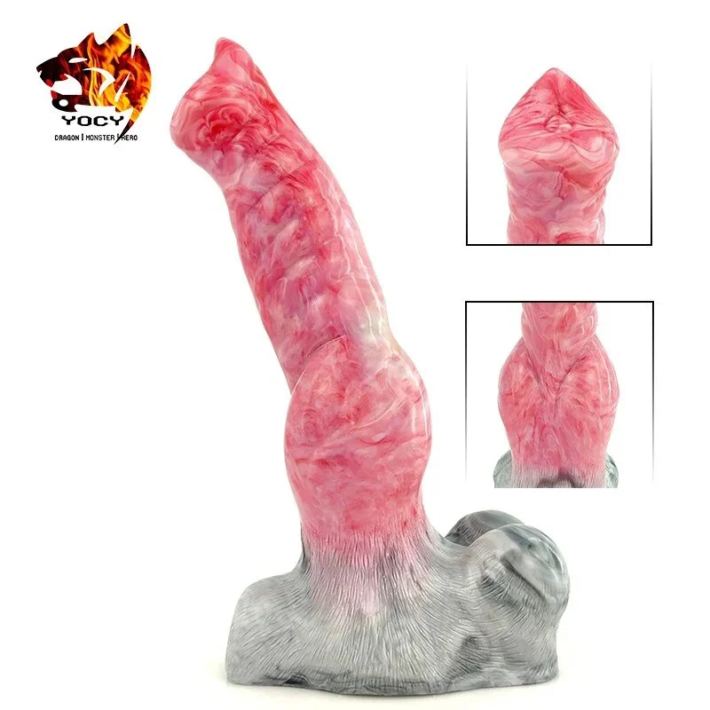 Raw Meat Color Huge Animal Dog Knot Dildo for Women Men With Suction Cup Big Knotted
