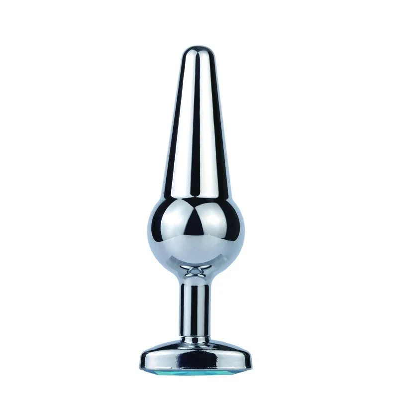Sterling Steel Gem Anal Plug Straight D Oval Design for Enhanced Sex Stainless Sex Toy