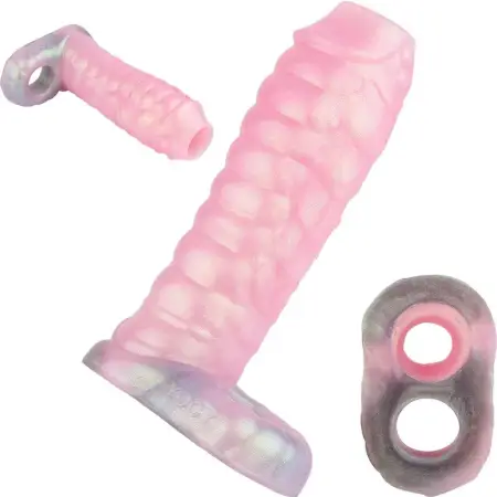 Silicone Dragon Penis Sleeve Male Penis Enlargement Sleeve,Penis Enlarger Sleeve with Cock Ring,Realistic Penis Sheath Toy